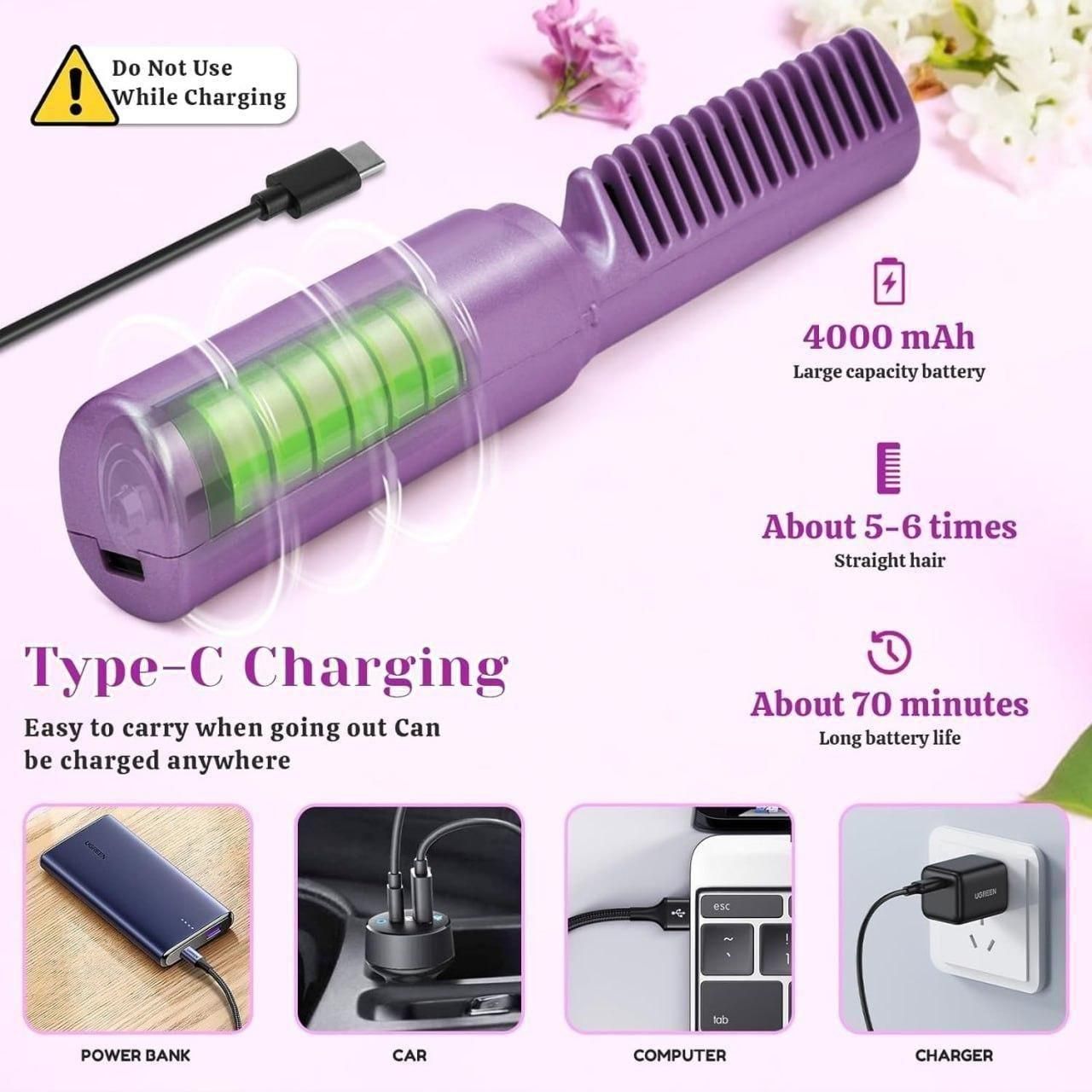 Meneflix™ Cordless Mini Hair Straightener – Portable, Rechargeable & Travel-Ready